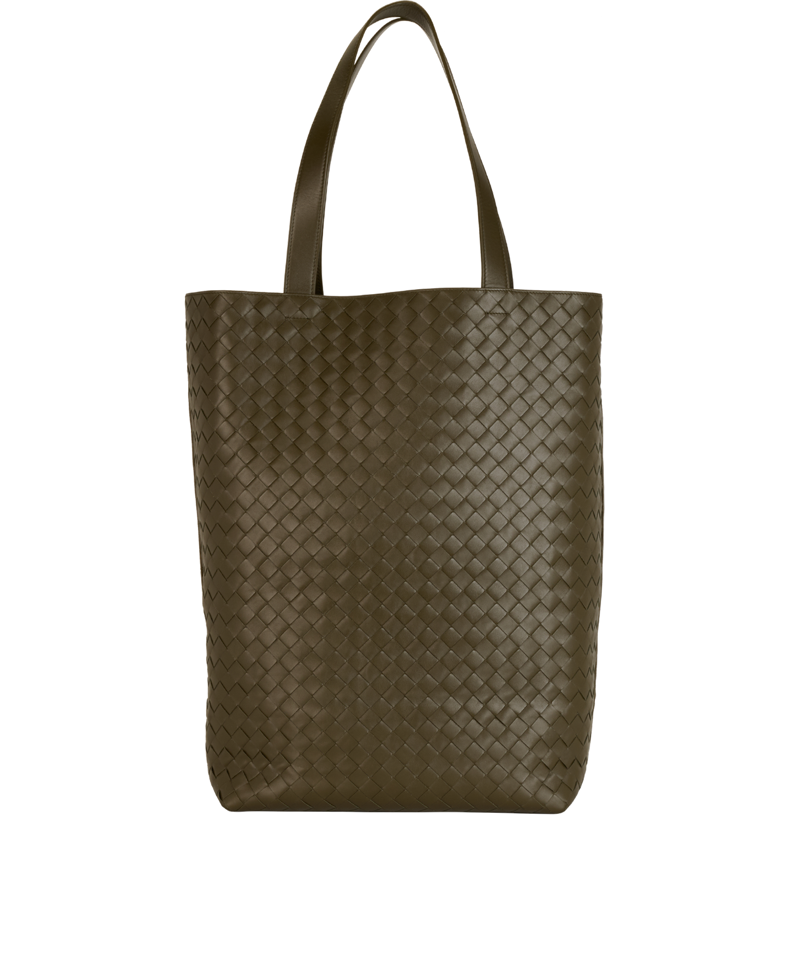 Large Intrecciato Tote Bag, &pound;1,200, Handbags, Green, Leather, Back view